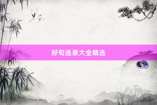 好句选录大全精选
